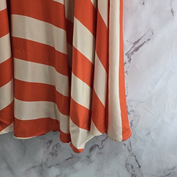 Mare Ware Skirt Womens XS Orange Stripe Midi Circle Diagonal 50s Long Isla - Picture 4 of 12
